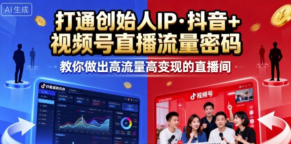 25年直播9-10两期线下课,打通创始人IP,抖音+视频号直播流量密码,教你做出高流量高变现的直播间-孔明聊项目