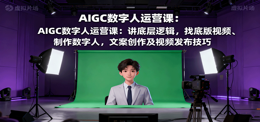 AIGC数字人运营课：讲底层逻辑，找底版视频、制作数字人，文案创作及视频发布技巧-孔明聊项目