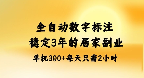全自动数字标注，稳定3年的蓝海项目，居家也能矩阵开干的副业，单机日入3张+【揭秘】-孔明聊项目