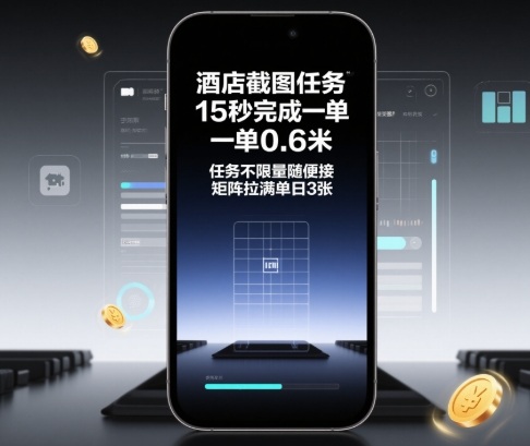 酒店截图任务,15秒完成一单,一单0.6米,任务不限量随便接,矩阵拉满单日3张【揭秘】-孔明聊项目