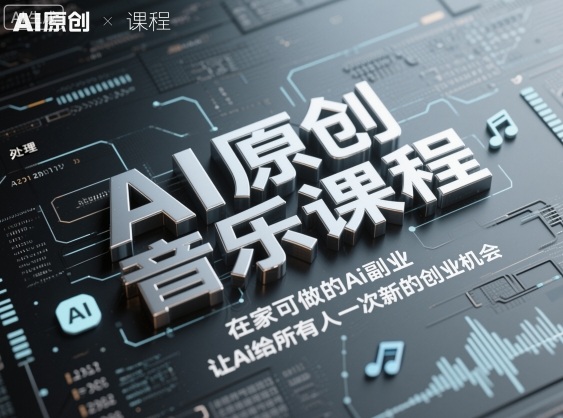 AI原创音乐课程，在家可做的Ai副业，让Ai给所有人一次新的创业机会-孔明聊项目