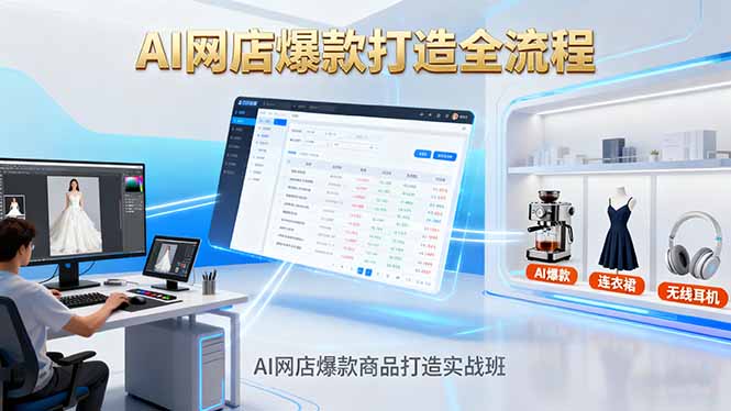 AI网店爆款商品打造实战班：AI技术实现商品图智能处理，快速搭建AI网店-孔明聊项目