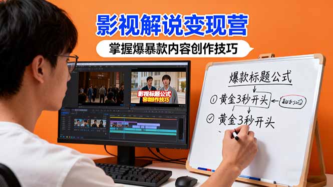 影视解说变现营：通过30+实战案例爆款内容创作技巧，掌握影视解说盈利密码-孔明聊项目