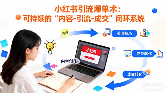 小红书引流爆单术：构建一套低成本 可持续的“内容-引流-成交”闭环系统-孔明聊项目