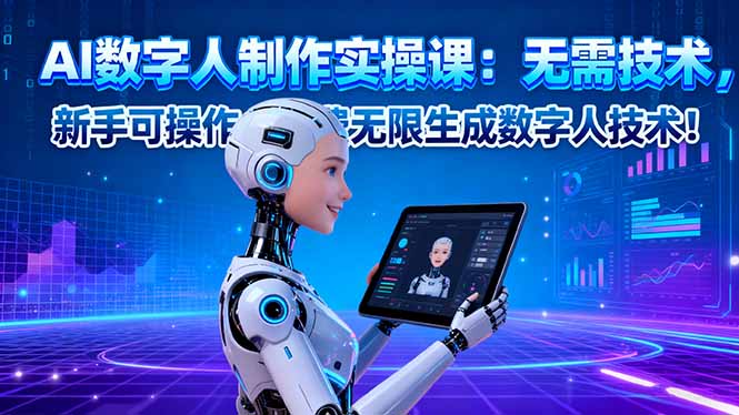 AI数字人制作实操课：无需技术，新手可操作，免费无限生成数字人技术！-孔明聊项目
