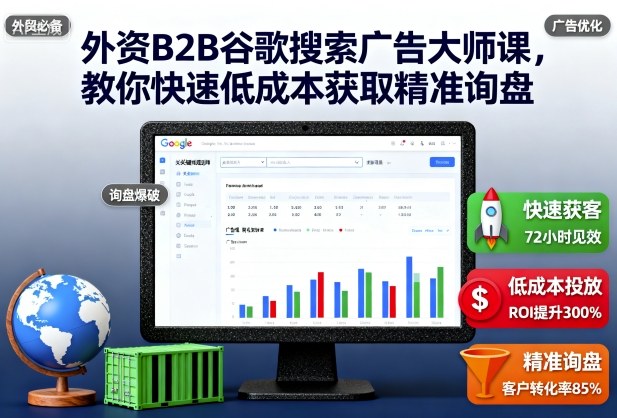 外资B2B谷歌搜索广告大师课，教你快速低成本获取精准询盘-孔明聊项目