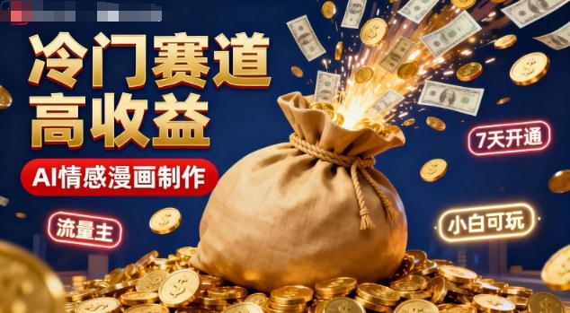 公众号冷门赛道，用AI做情感漫画，7天开通流量主，操作简单，小白可玩-孔明聊项目