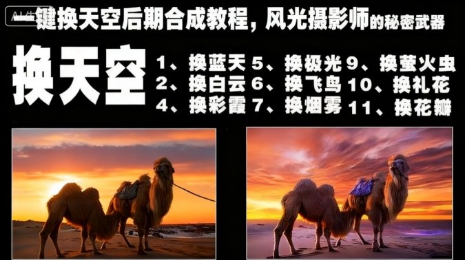 一键换天空后期合成教程,风光摄影师的秘密武器-孔明聊项目