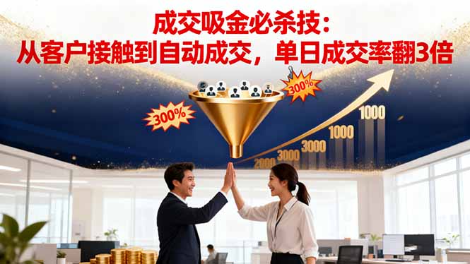 吸金成交营销必杀技：从客户接触到自动成交，单日成交率翻3倍-孔明聊项目