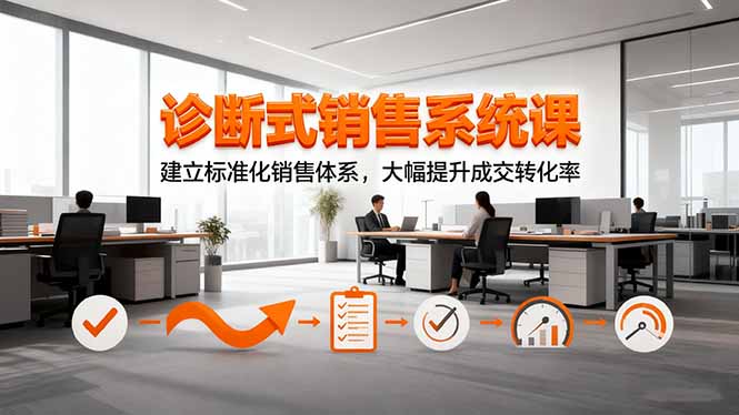 诊断式销售系统课,建立标准化销售体系,大幅提升成交转化率-孔明聊项目