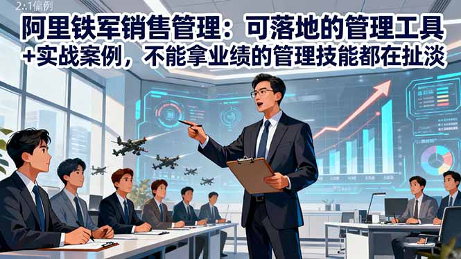 阿里铁军销售管理：可落地的管理工具+实战案例，不能拿业绩的管理都在扯淡-孔明聊项目