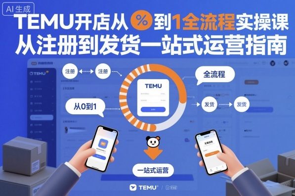 TEMU开店从0到1全流程实操课，从注册到发货一站式运营指南-孔明聊项目