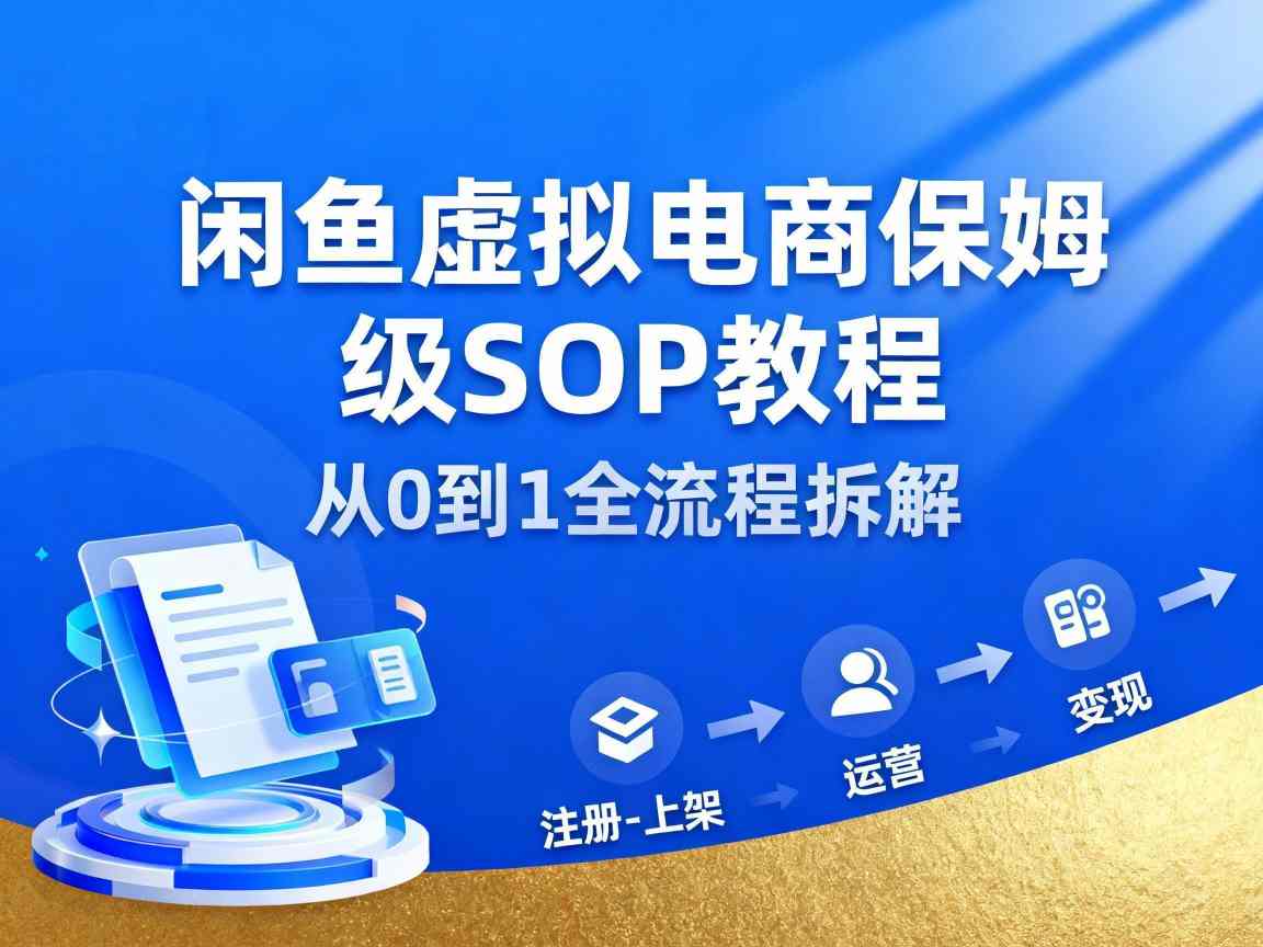 闲鱼虚拟电商，月入轻松过1W，保姆级SOP教程-孔明聊项目