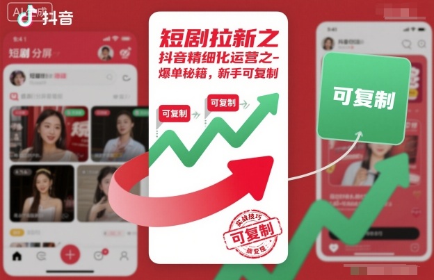 短剧拉新之抖音精细化运营之爆单秘籍,新手可复制-孔明聊项目