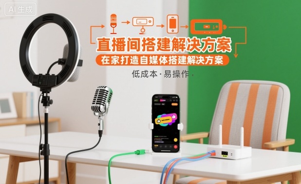 直播间搭建解决方案,在家打造自媒体搭建解决方案-孔明聊项目
