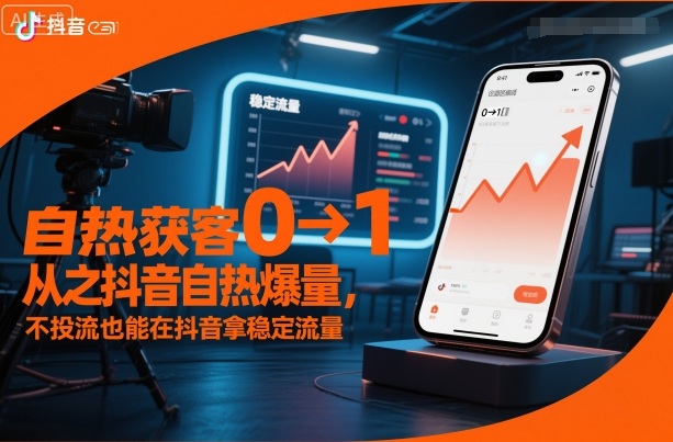 自热获客从0到1之抖音自热爆量，不投流也能在抖音拿稳定流量-孔明聊项目
