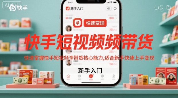 快手短视频带货，快速掌握快手短视频带货核心能力，适合新手快速上手变现-孔明聊项目