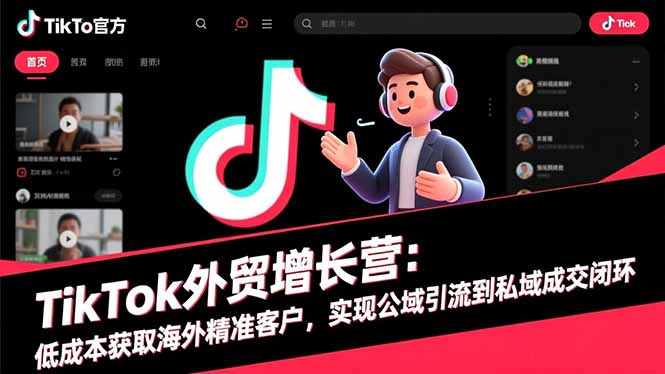 TikTok外贸增长营：低成本获取海外精准客户，实现公域引流到私域成交闭环-孔明聊项目