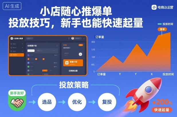 小店随心推爆单投放技巧，新手也能快速起量-孔明聊项目