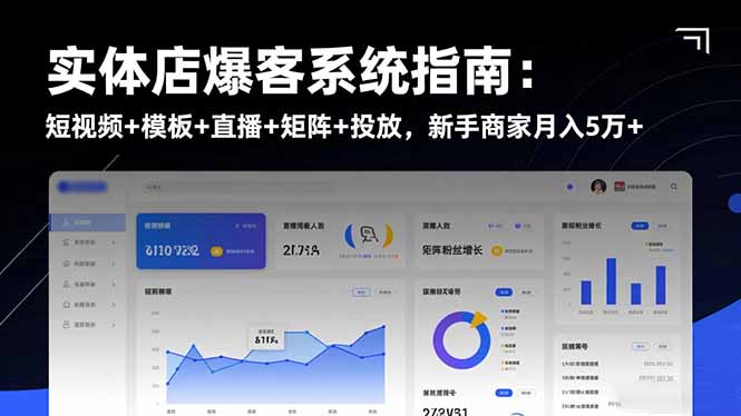 实体店爆客系统指南:短视频+模板+直播+矩阵+投放,新手商家月入5万+-孔明聊项目