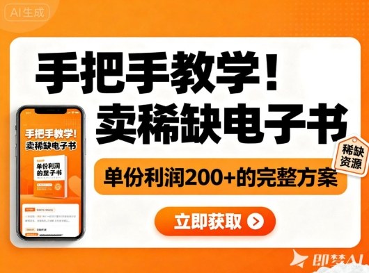 手把手教学!在小红书卖稀缺电子书,单份利润2张+的完整方案-孔明聊项目