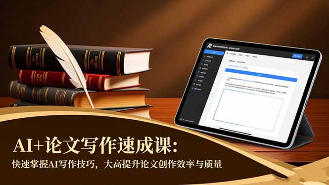 AI+论文写作速成课:快速掌握AI写作技巧,大幅提升论文创作效率与质量-孔明聊项目