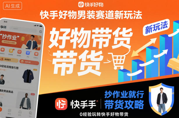 快手好物男装赛道新玩法,抄作业就行,0经验玩转快手好物带货-孔明聊项目
