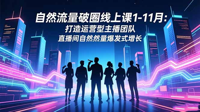 自然流量破圈线上课1-11月：打造运营型主播团队 直播间自然流量爆发式增长-孔明聊项目