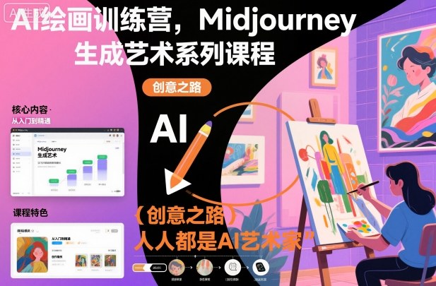 AI绘画训练营，Midjourney生成艺术系列课程，人人都是AI艺术家-孔明聊项目