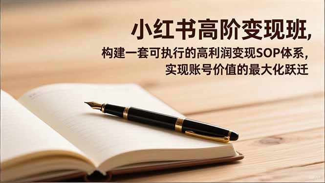 小红书高阶变现班,构建一套可执行的高利润变现SOP体系,实现账号价值的最大化跃迁-孔明聊项目