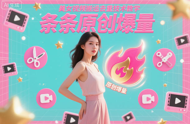 美女视频搬运去重技术教学,条条原创爆量-孔明聊项目