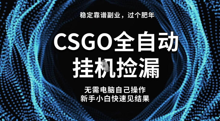 【稳定副业】全球最热门游戏CSGO全自动捡漏,最新玩法,新手小白日入5张+【揭秘】-孔明聊项目