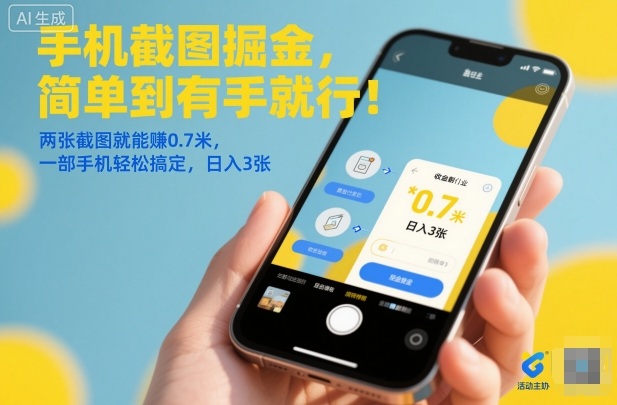 手机截图掘金,简单到有手就行!两张截图就能賺0.7米,一部手机轻松搞定,日入3张【揭秘】-孔明聊项目