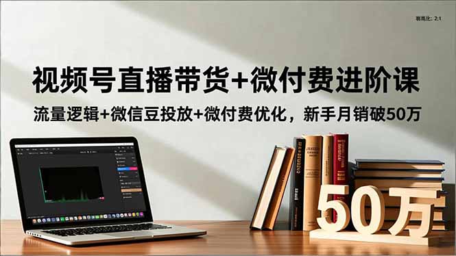 视频号直播带货+微付费进阶课：流量逻辑+微信豆投放+微付费优化，新手月销破50万-孔明聊项目