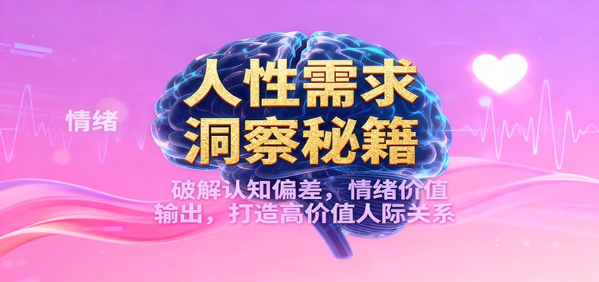 人性需求洞察秘籍，破解认知偏差，情绪价值输出，打造高价值人际关系-孔明聊项目