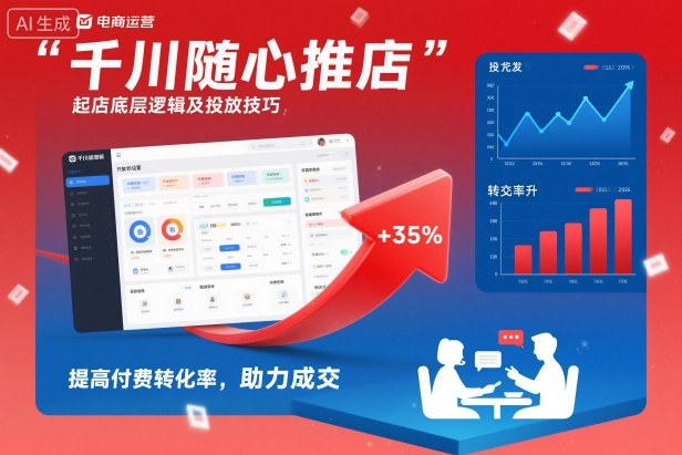 千川随心推起店底层逻辑及投放技巧，提高付费转化率，助力成交-孔明聊项目