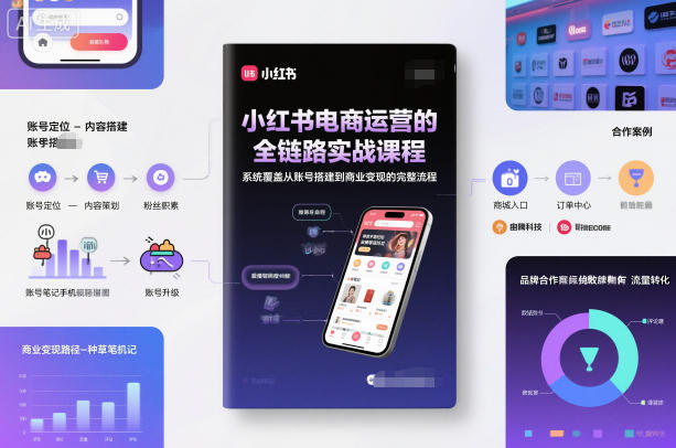 小红书电商运营的全链路实战课程，系统覆盖从账号搭建到商业变现的完整流程-孔明聊项目