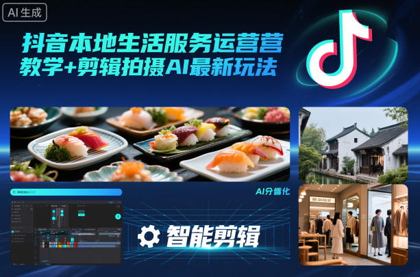 抖音本地生活服务运营教学+剪辑拍摄AI最新玩法-孔明聊项目