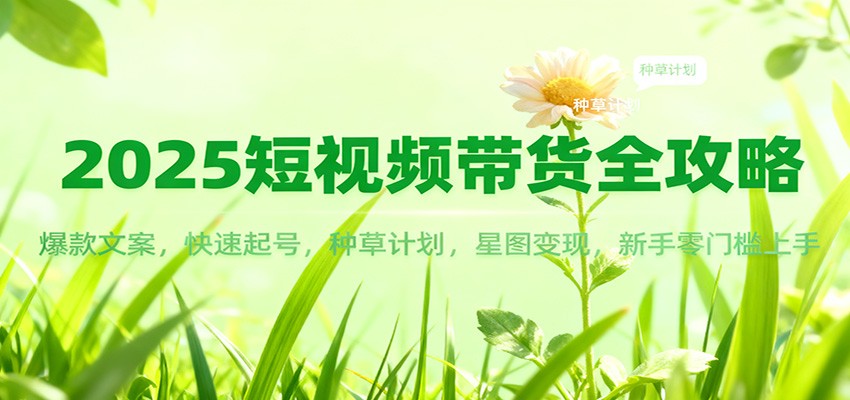 2025短视频带货全攻略：爆款文案，快速起号，种草计划，星图变现，新手零门槛上手-孔明聊项目