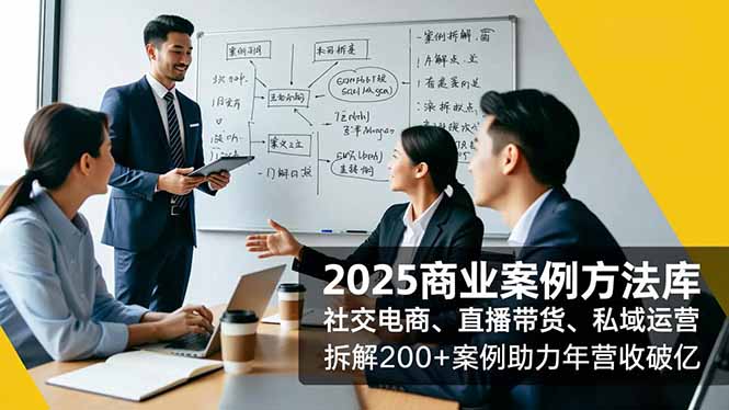 2025商业案例方法库，社交电商、直播带货、私域运营，拆解200+案例助力年营收破亿-孔明聊项目