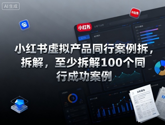 小红书虚拟产品同行案例拆解，至少拆解100个同行成功案例(完结)-孔明聊项目