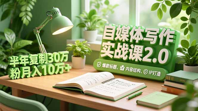 自媒体写作实战课2.0，爆款标题、内容结构、IP打造，半年复制30万粉月入10万+-孔明聊项目
