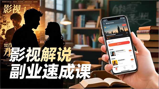 Tk影视解说副业速成课，软件安装、全流程实操、爆款预设，新手两周变现-孔明聊项目