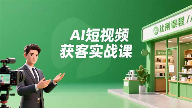 AI短视频获客实战课，数字人创作、实体行业应用、精准引流，30天获取客源月入6万+-孔明聊项目
