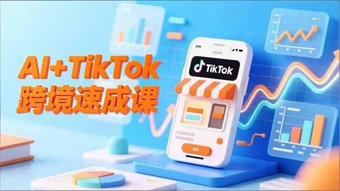 AI+TikTok跨境速成课，智能翻译、店铺定位、流程拆解，7天高效上线运营-孔明聊项目