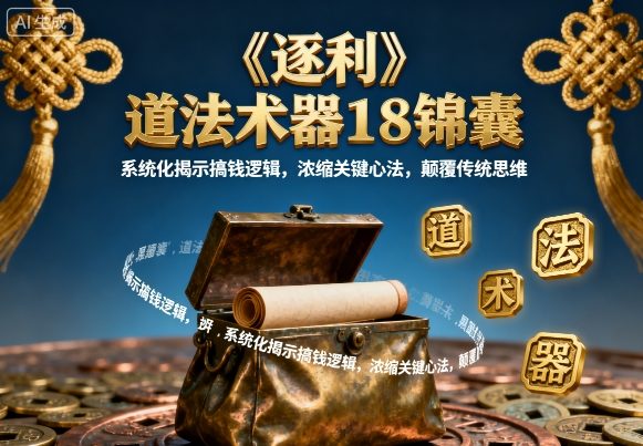 《逐利》道法术器18锦囊，系统化揭示搞钱逻辑，浓缩关键心法，颠覆传统思维(更新)-孔明聊项目