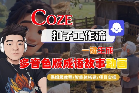 Coze扣子智能体工作流一键生成“多音色版成语故事“动画，全流程保姆级教学-孔明聊项目