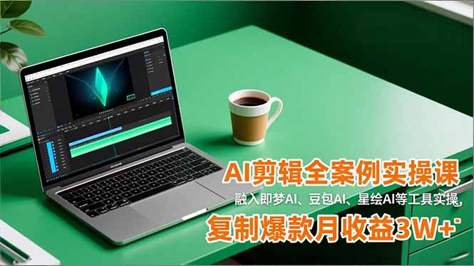 AI剪辑全案例实操课,融入即梦AI、豆包AI、星绘AI等工具实操,复制爆款月收益3W+-孔明聊项目