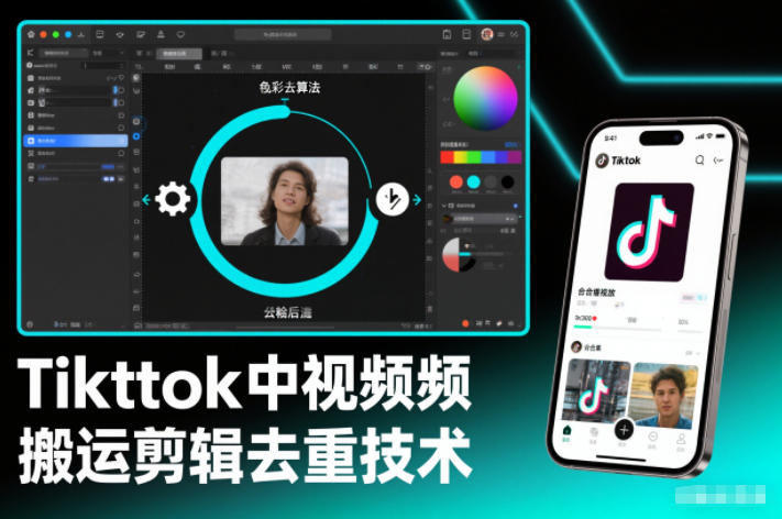 Tiktok中视频纯搬运剪辑去重技术,外来技术,自行测试-孔明聊项目