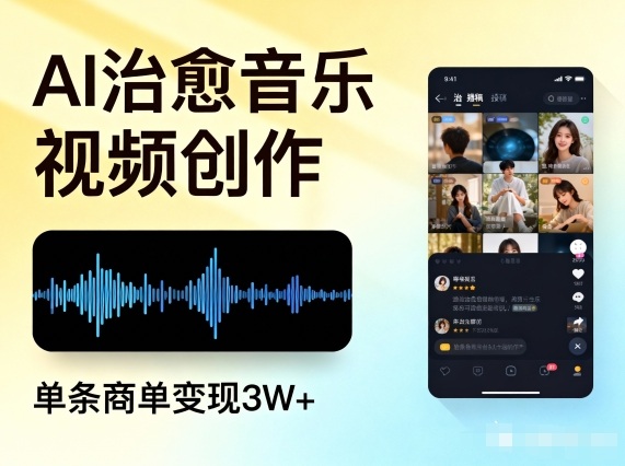 AI做治愈音乐视频，多平台投稿，单条商单变现3W+-孔明聊项目